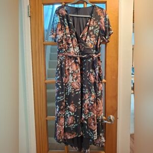 Torrid Dark Gray Floral Midi Dress